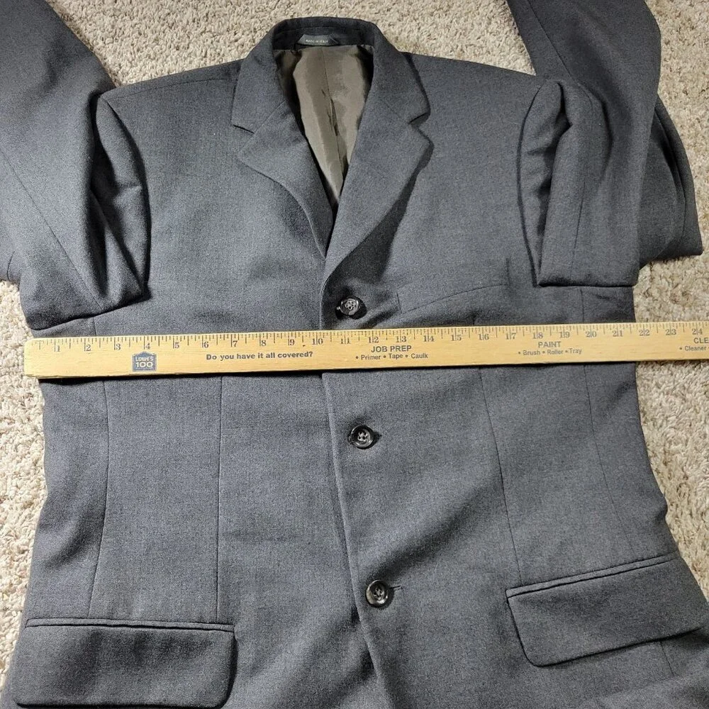 Banana Republic Blazer Mens 42R Gray Wool Lined Sport Coat Italy Flaw*